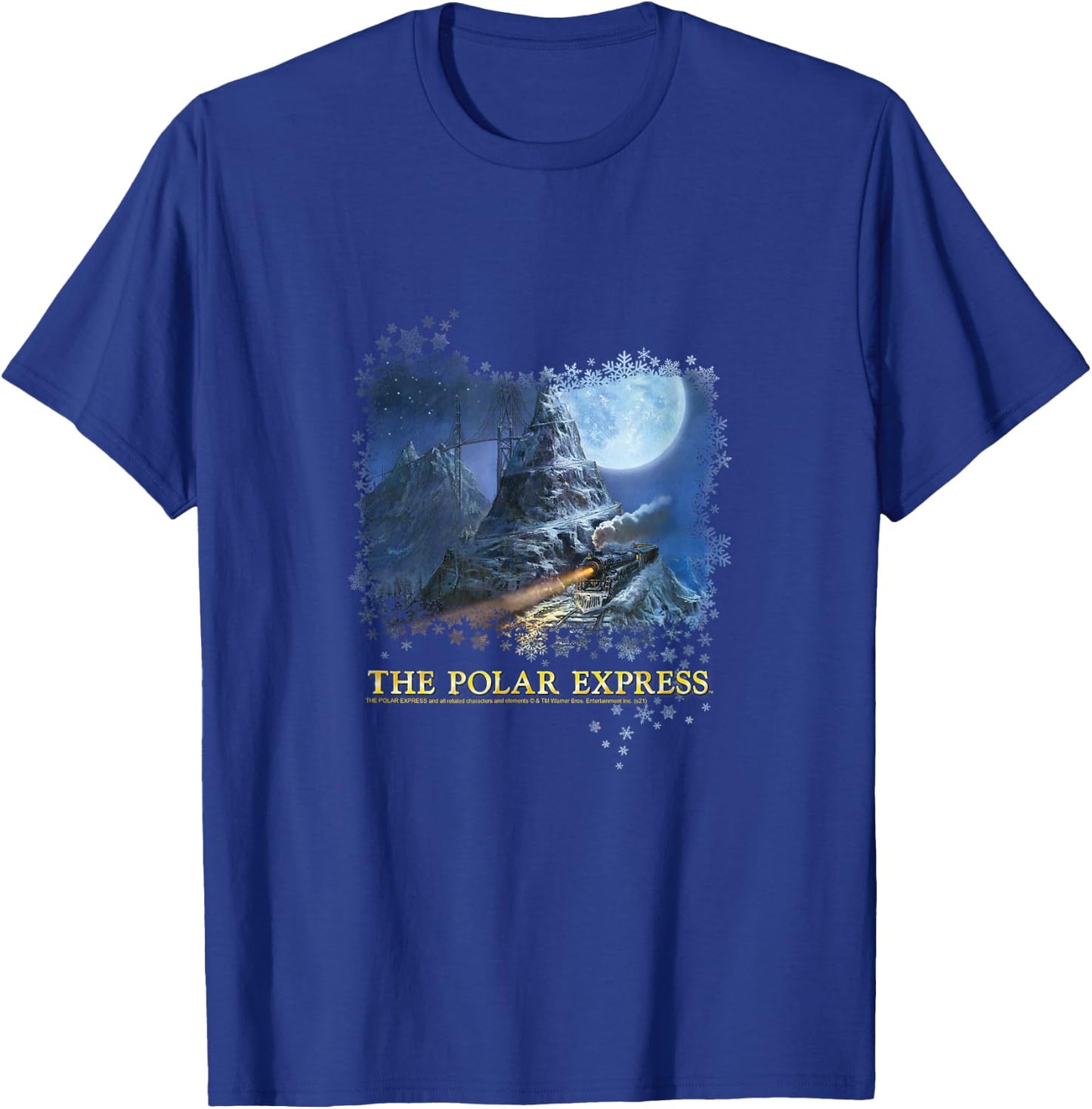 Polar Express Mountain Painting T-Shirt - T-Shirt | Royal