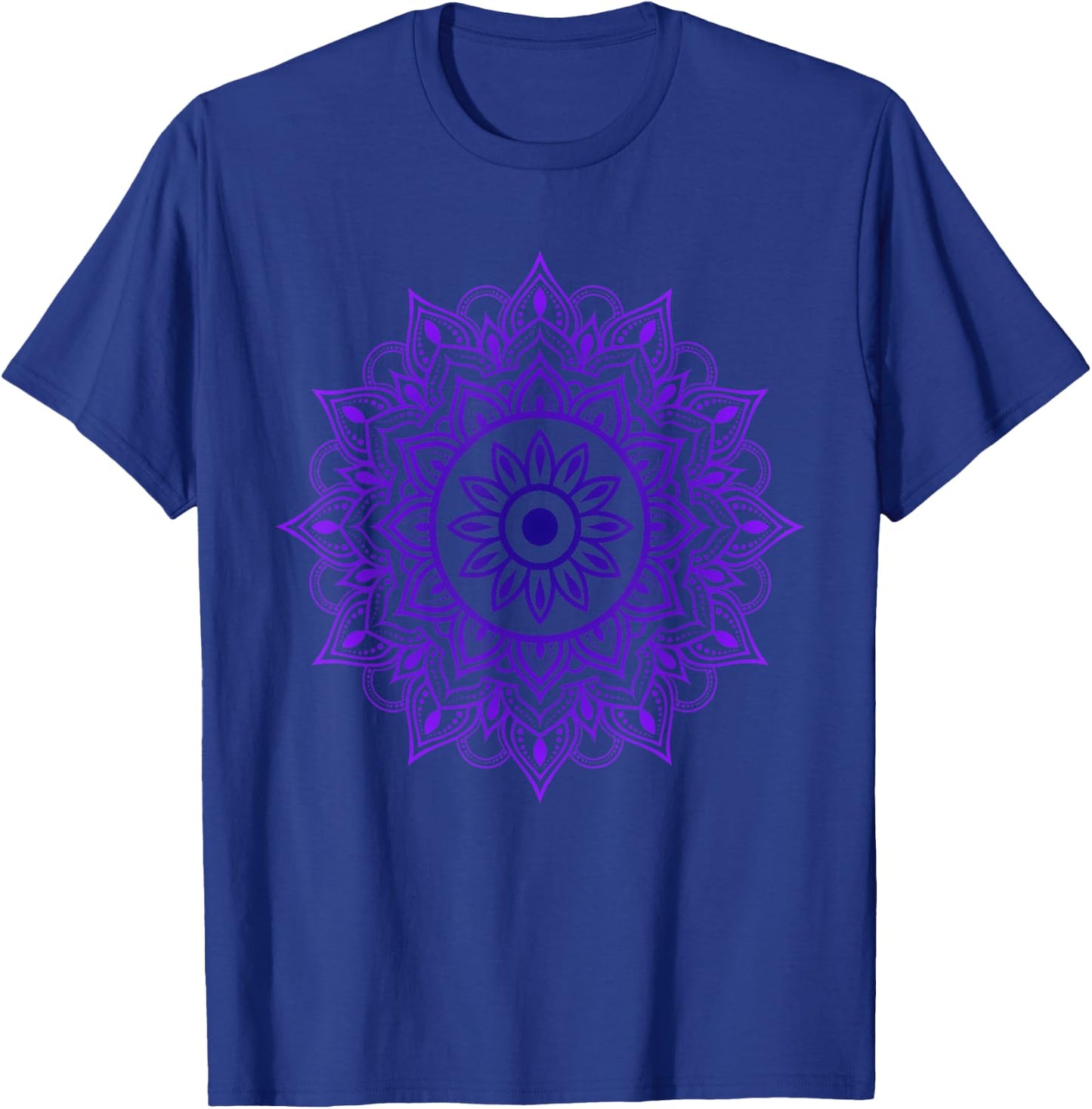Purple Mandala Pattern Meditation Colorful Geometric Shapes T-Shirt - T-Shirt | Royal