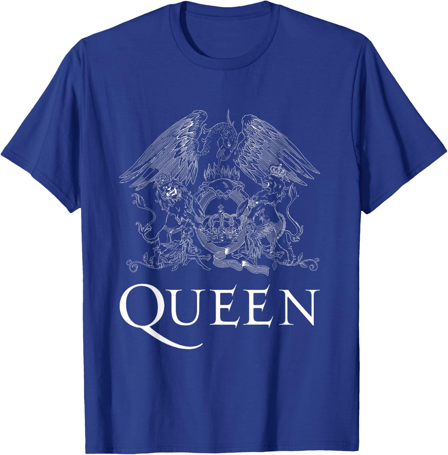 Queen Official Classic Crest Logo White Short Sleeve T-Shirt - T-Shirt | Royal