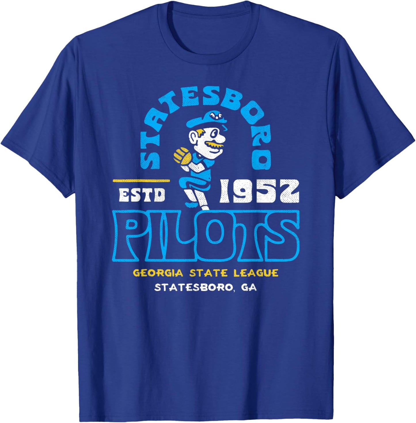 Statesboro Pilots Georgia Vintage Defunct Baseball T-Shirt - T-Shirt | Royal