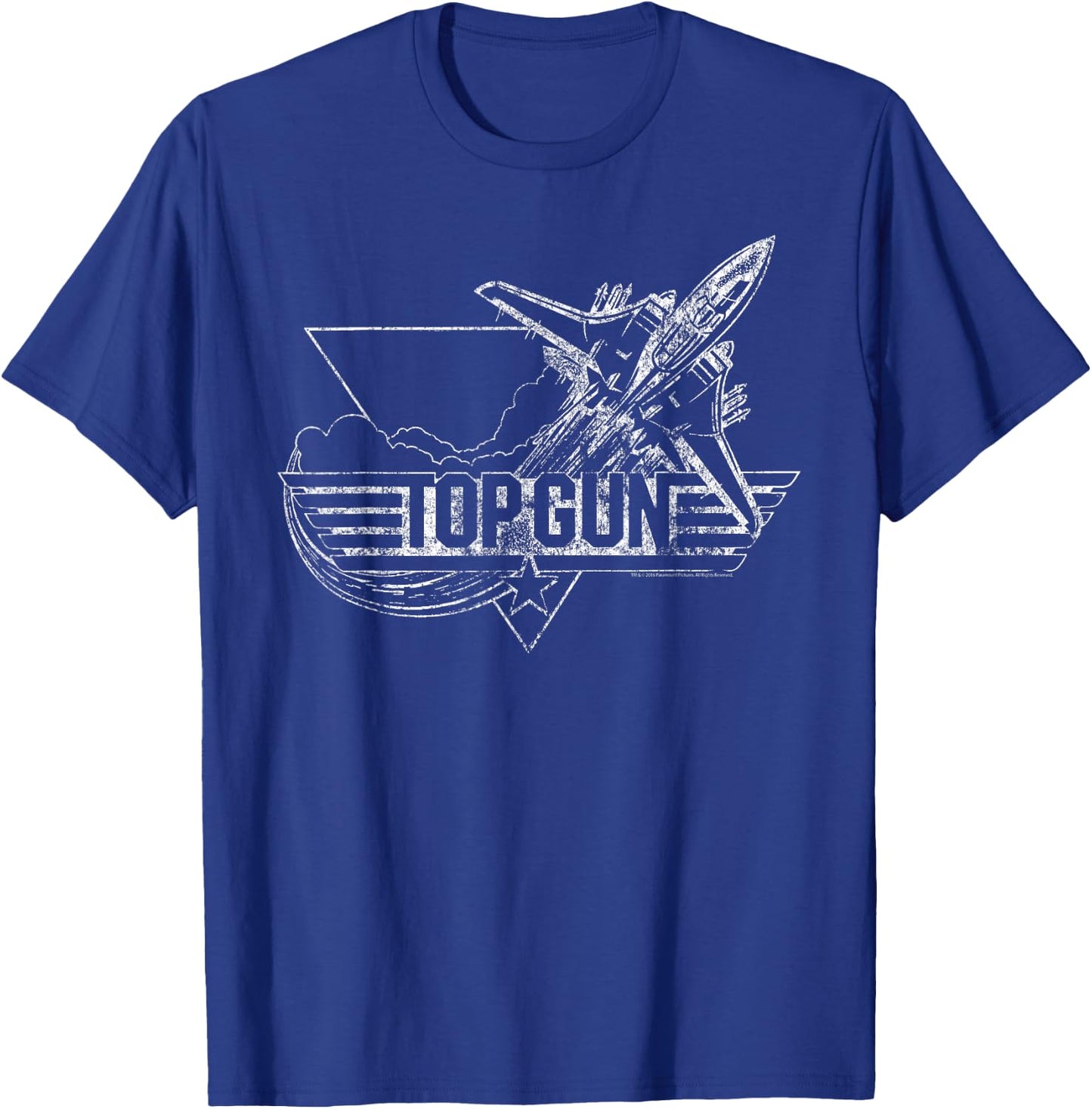 Top Gun Vintage Silhouette Logo Action Movie T-Shirt - T-Shirt | Royal