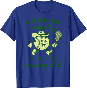 Retro Western Country Club Tennis Themed Party Cowboy Women T-Shirt - T-Shirt | Royal