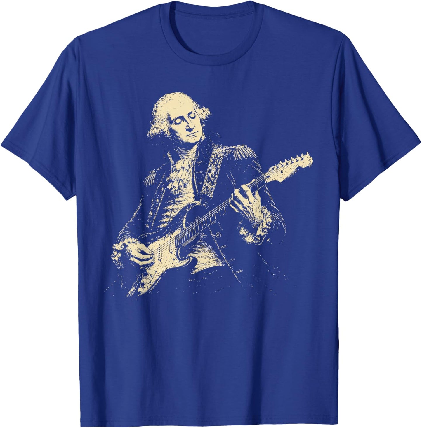 George Washington Playing Electric Guitar Rockstar T-Shirt - T-Shirt | Royal