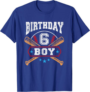 Kids 6 Years Old Boy 6th Birthday Baseball Gift T-Shirt - T-Shirt | Royal