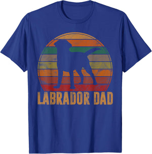 Retro Labrador Dad Gift Dog Daddy Golden Black Lab Father T-Shirt - T-Shirt | Royal