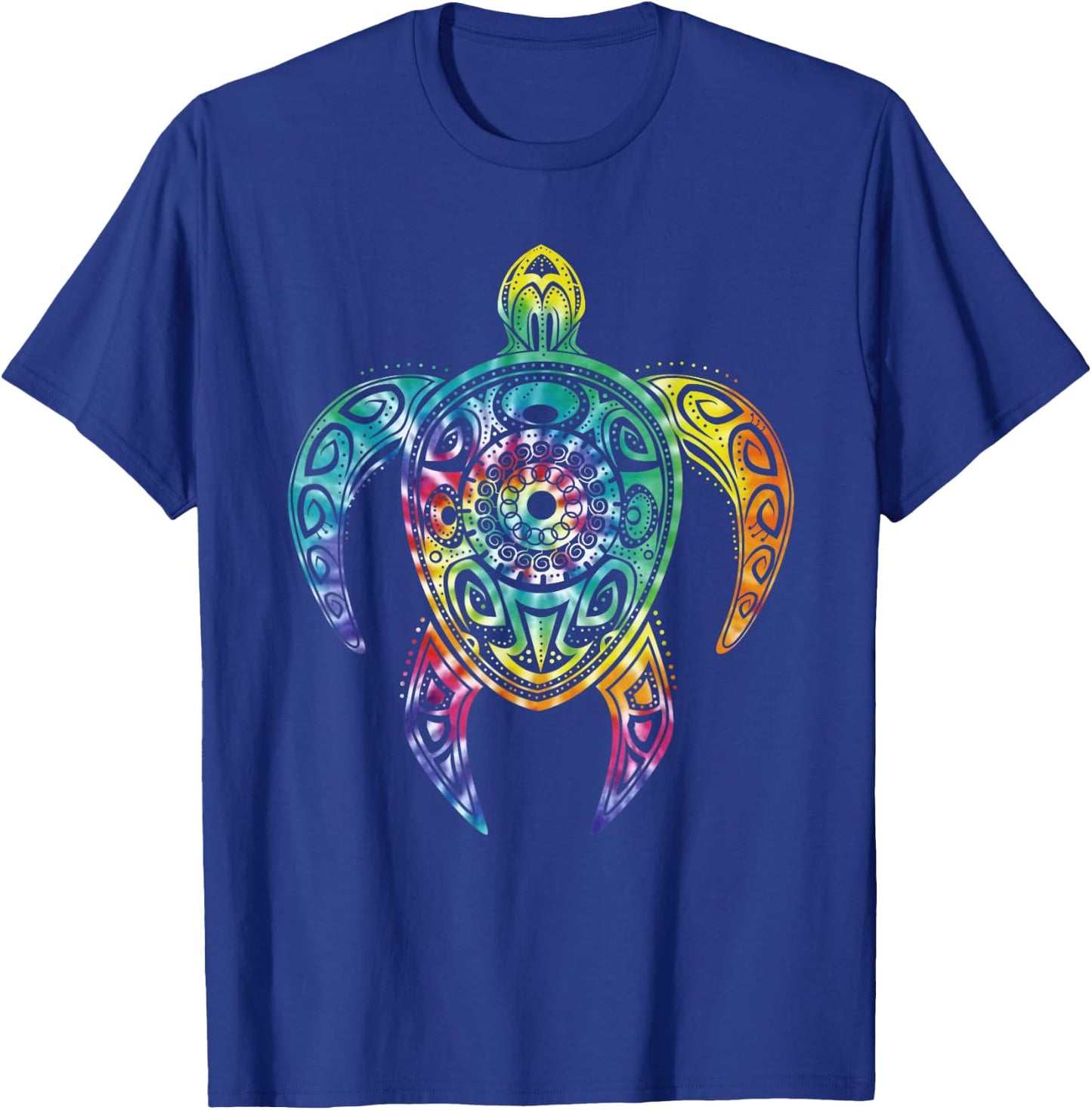 Colorful Turtle Watercolor Maori Ocean Scuba T-Shirt - T-Shirt | Royal