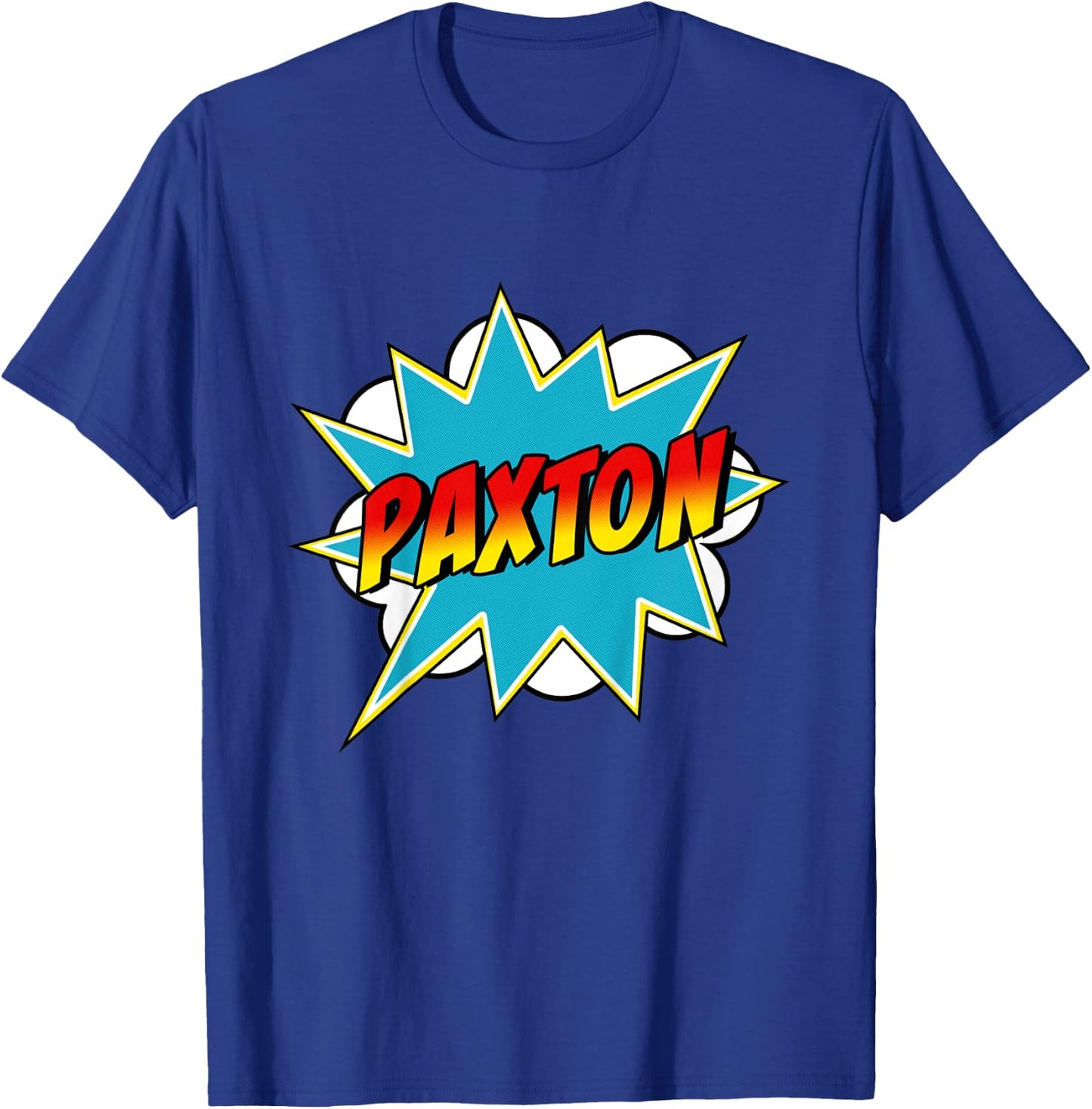 Kids Boys Paxton Name Comic Book Superhero T-Shirt - T-Shirt | Royal