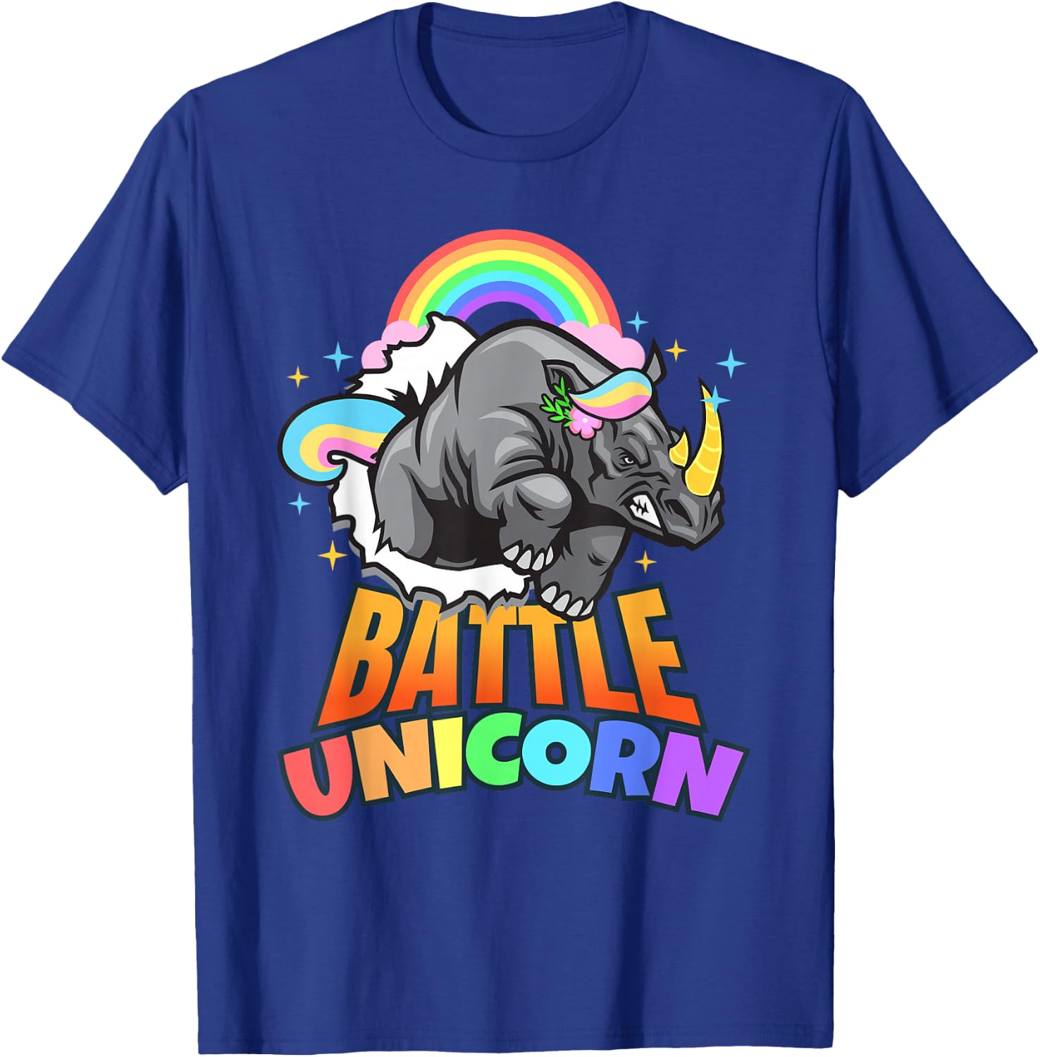 Rhino I Battle Unicorn I Rhino Rhinoceros T-Shirt - T-Shirt | Royal