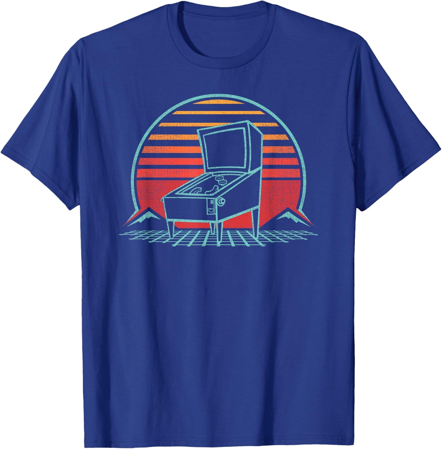 Pinball Machine Retro Vintage 80s Style T-Shirt - T-Shirt | Royal