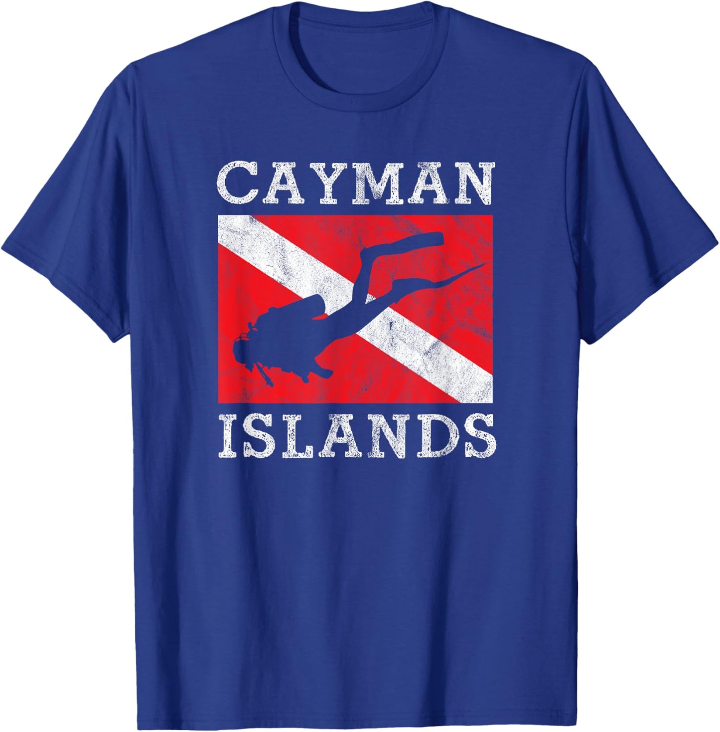 Retro Scuba Diver Grand Cayman Islands Scuba Diving T-Shirt - T-Shirt | Royal