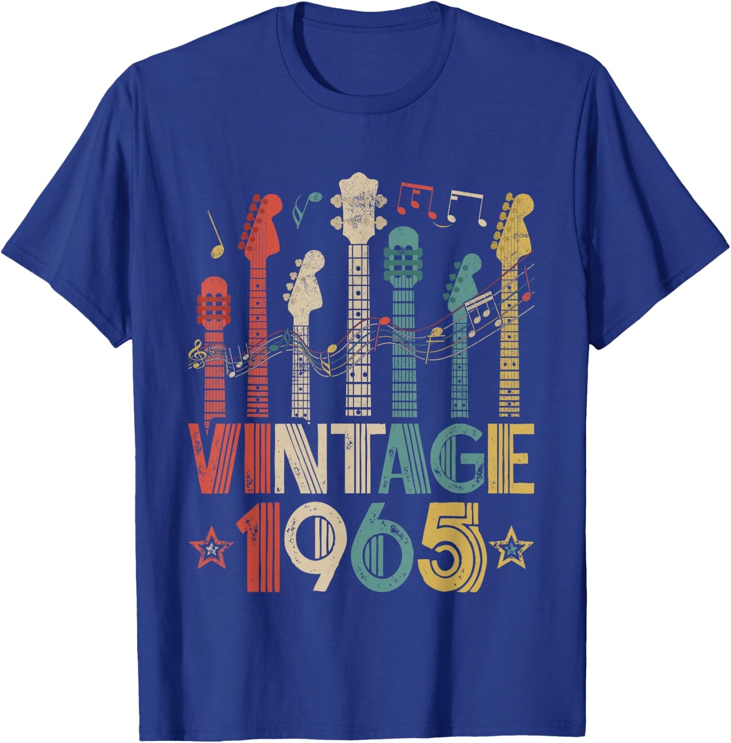 Retro Vintage 1965 Guitar Lover 1965 Birthday Guitarist T-Shirt - T-Shirt | Royal