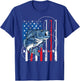 Fishing Vintage American Flag Bass Fisherman Gifts T-Shirt - T-Shirt | Royal