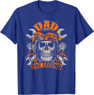 Biker Dad Grandpa The Man The Myth The Legend Motorcycle T-Shirt - T-Shirt | Royal