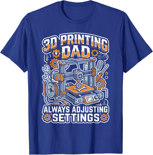 3D Printing Dad 3D Printer Nozzle Filament Daddy Fathers Day T-Shirt - T-Shirt | Royal