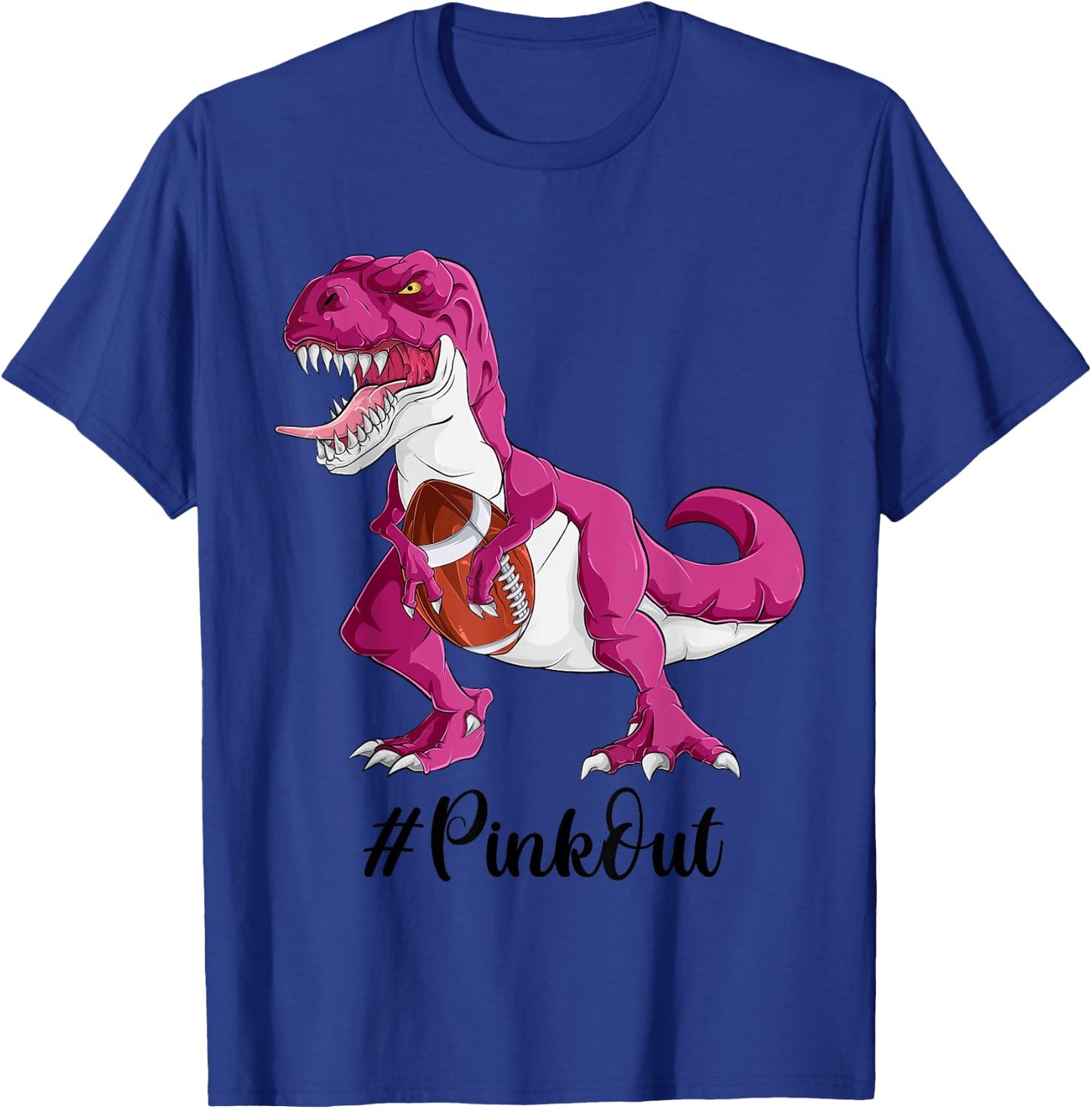 Pink Dinosaur Football Shirt Boys, Pink Out Breast Cancer T-Shirt - T-Shirt | Royal