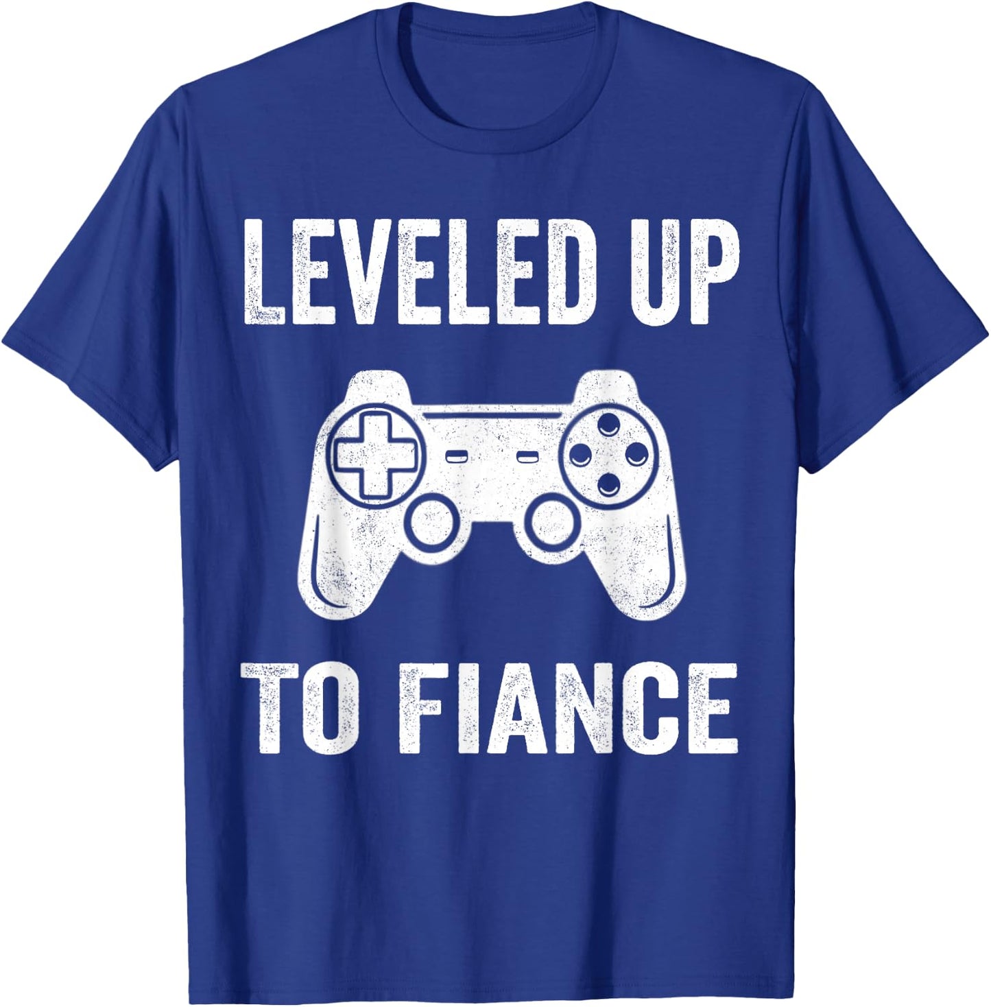 Leveled Up To Fiance Newly Engaged Couple Men Gift T-Shirt - T-Shirt | Royal
