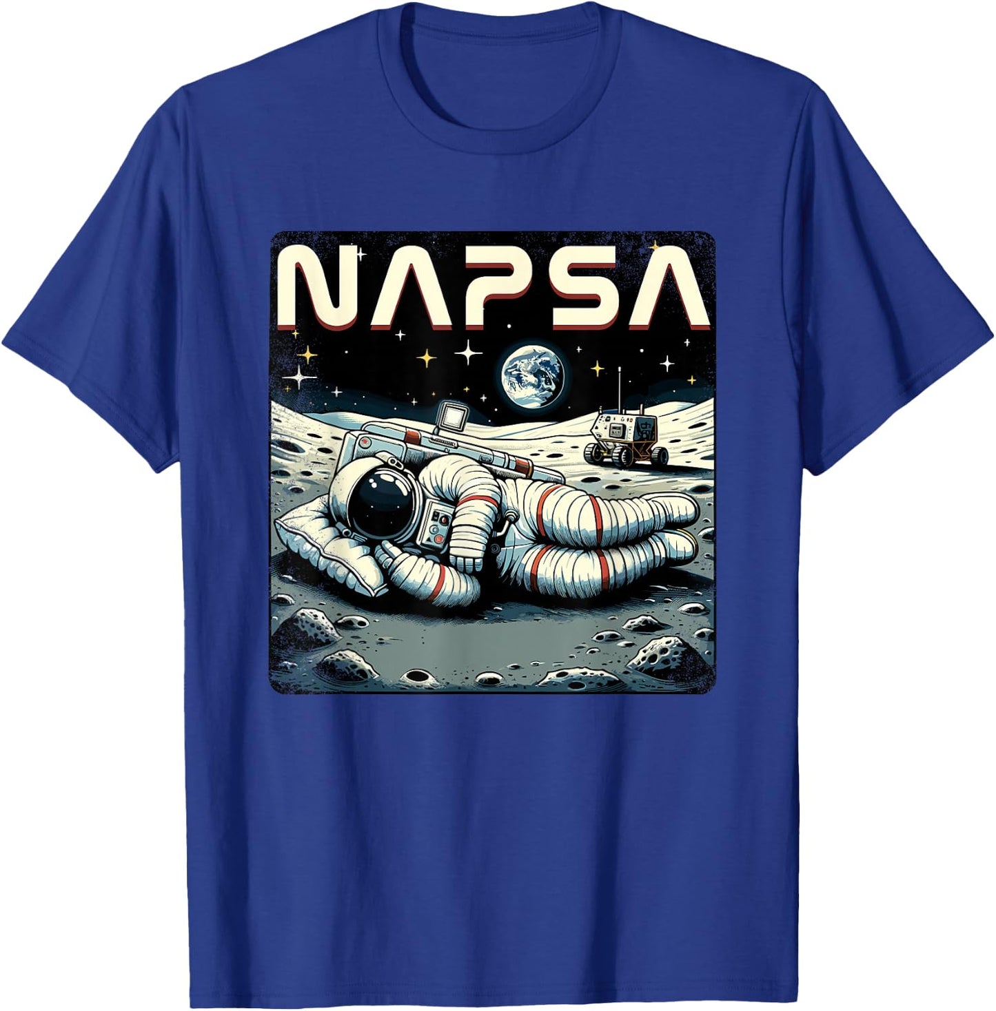 Retro Napsa Astronaut Outer Space Pun Novelty Funny Space T-Shirt - T-Shirt | Royal