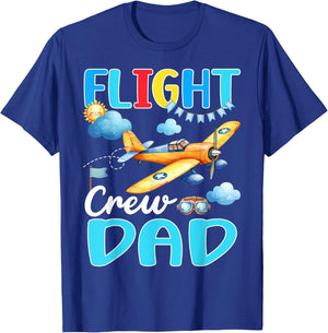 Flight Crew Dad Birthday Squad Airplane Matching Family T-Shirt - T-Shirt | Royal