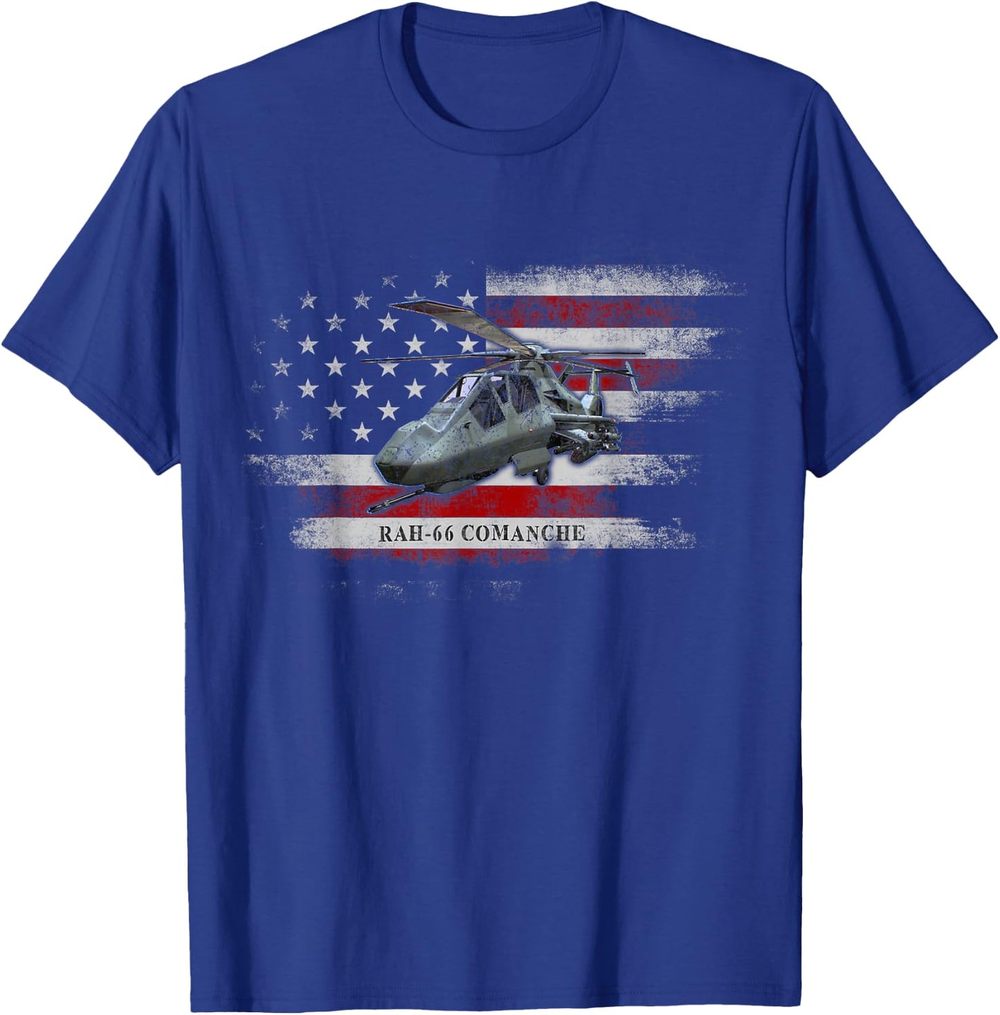 RAH-66 Comanche Helicopter USA Flag Helicopter Pilot Gifts T-Shirt - T-Shirt | Royal