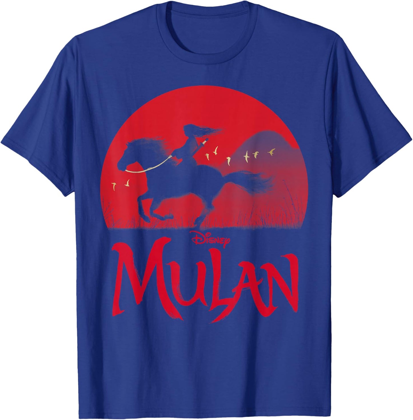 Disney Mulan Live Action Mulan & Khan Sunset Silhouette T-Shirt - T-Shirt | Royal