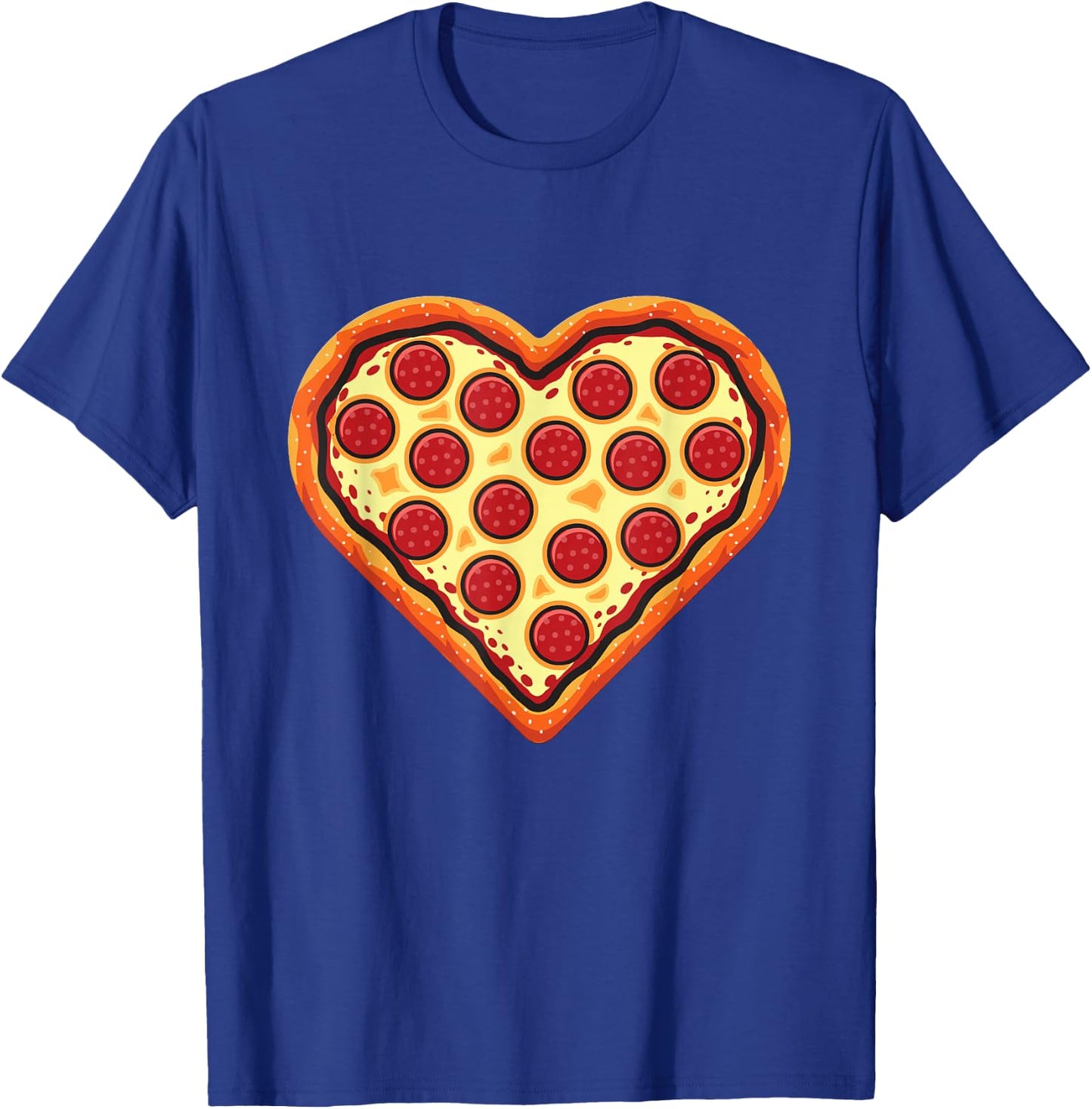 Pizza Heart Cute Valentines Day Funny Heart Shaped Pizza T-Shirt - T-Shirt | Royal