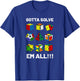 Competitive Puzzle Cube Gotta Solve Em All Speed Cubing T-Shirt - T-Shirt | Royal