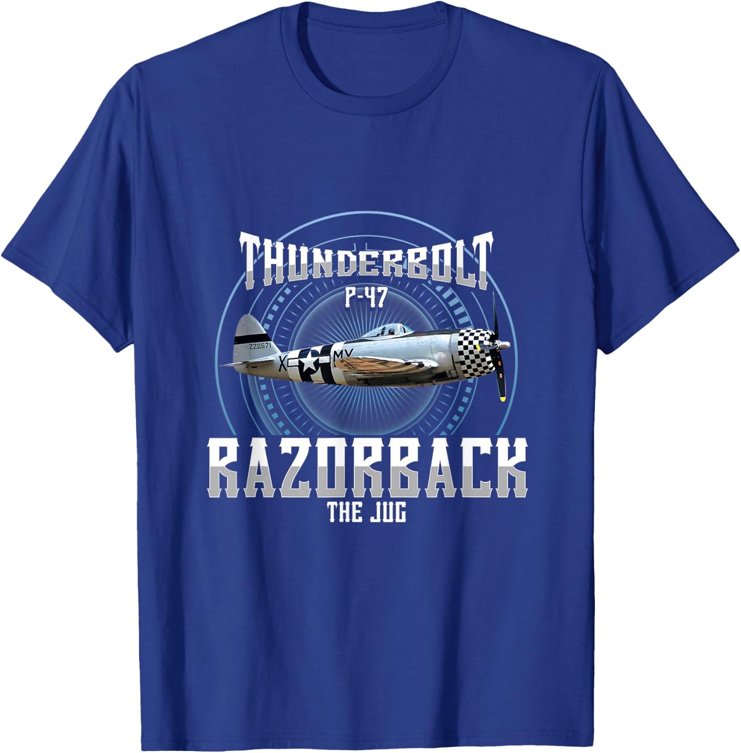 P-47 Thunderbolt WWII Airplane T-Shirt - T-Shirt | Royal
