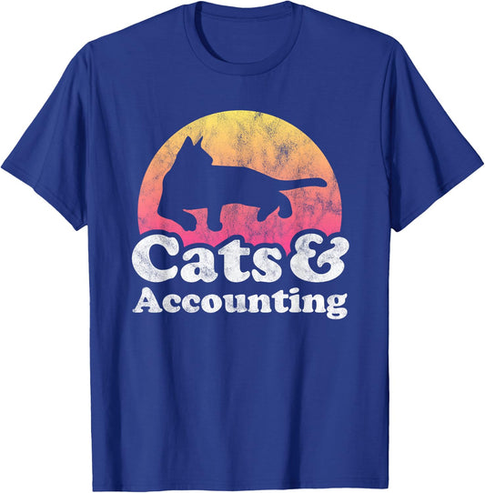 Cats and Accounting Men's or Women's Cat and Accountant T-Shirt - T-Shirt | Royal