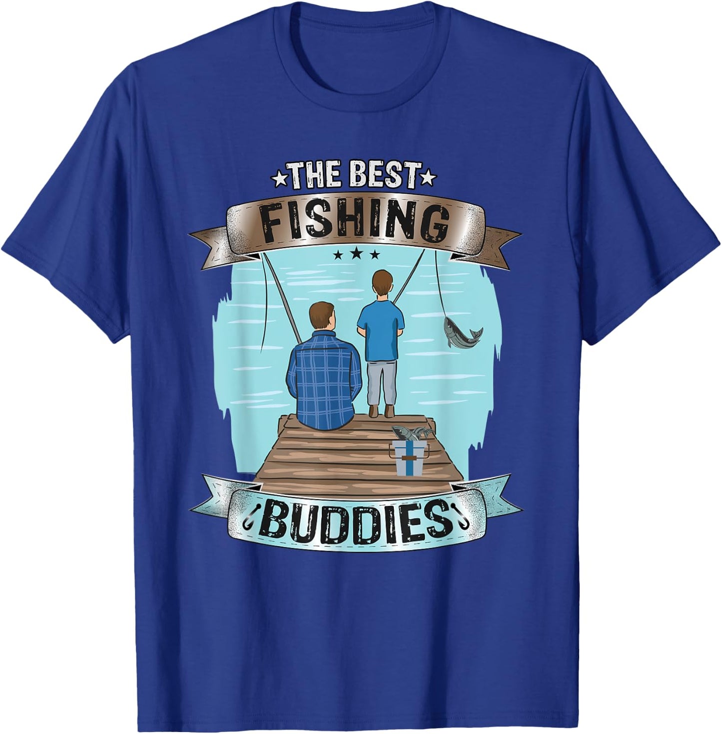"The Best Fishing Buddies" fishing dad and son | fishing T-Shirt - T-Shirt | Royal