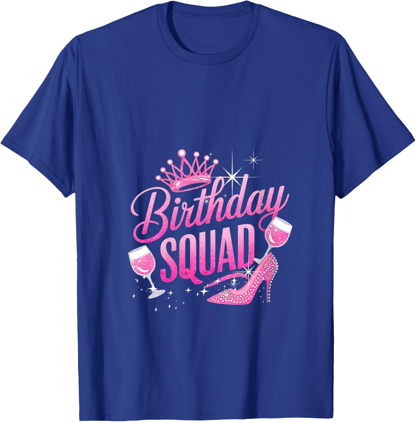 Birthday Squad Crown Elegant High Heels of Diva Grandma Team V-Neck T-Shirt - T-Shirt | Royal
