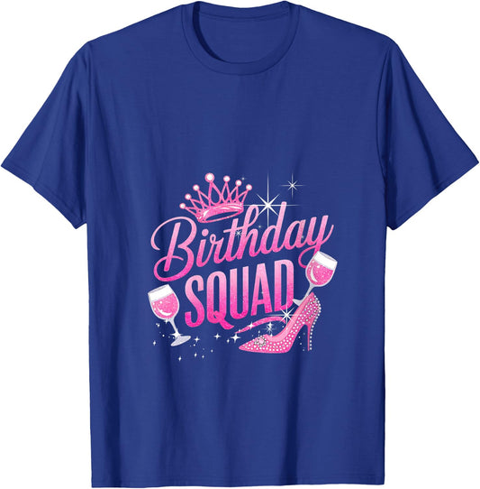 Birthday Squad Crown Elegant High Heels of Diva Grandma Team V-Neck T-Shirt - T-Shirt | Royal