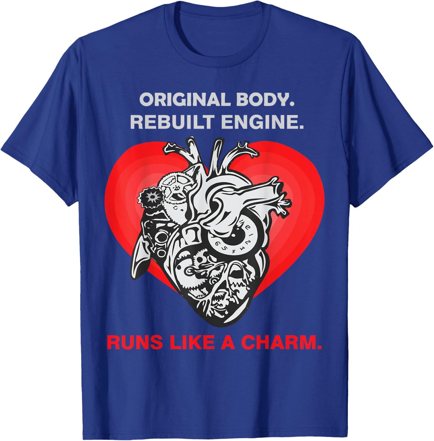 Funny Open Heart Transplant Men Women Heart Attack Survivor T-Shirt - T-Shirt | Royal