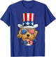 Men Golden Doodle American Flag Shirts, Doggy Fourth Of July T-Shirt - T-Shirt | Royal