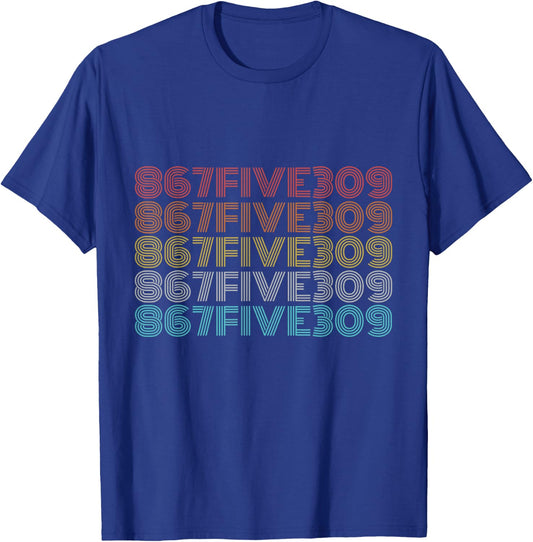 Retro Vintage 867FIVE309 Shirt 8675309 T-Shirt - T-Shirt | Royal