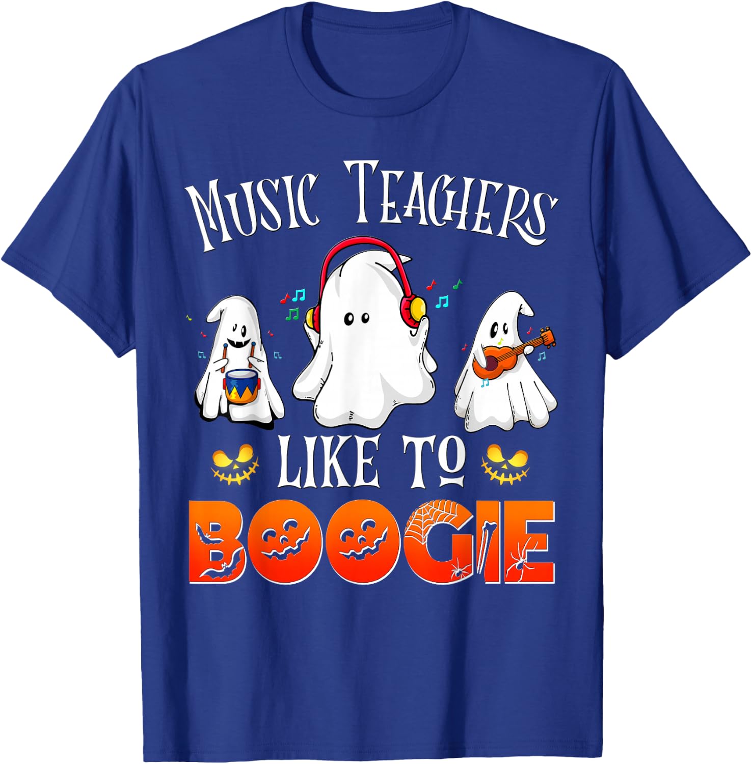 Halloween School Marching Band Music Teachers Like to Boogie Men Women T-Shirt - T-Shirt | Royal