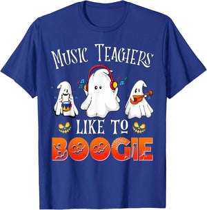 Halloween School Marching Band Music Teachers Like to Boogie Men Women T-Shirt - T-Shirt | Royal
