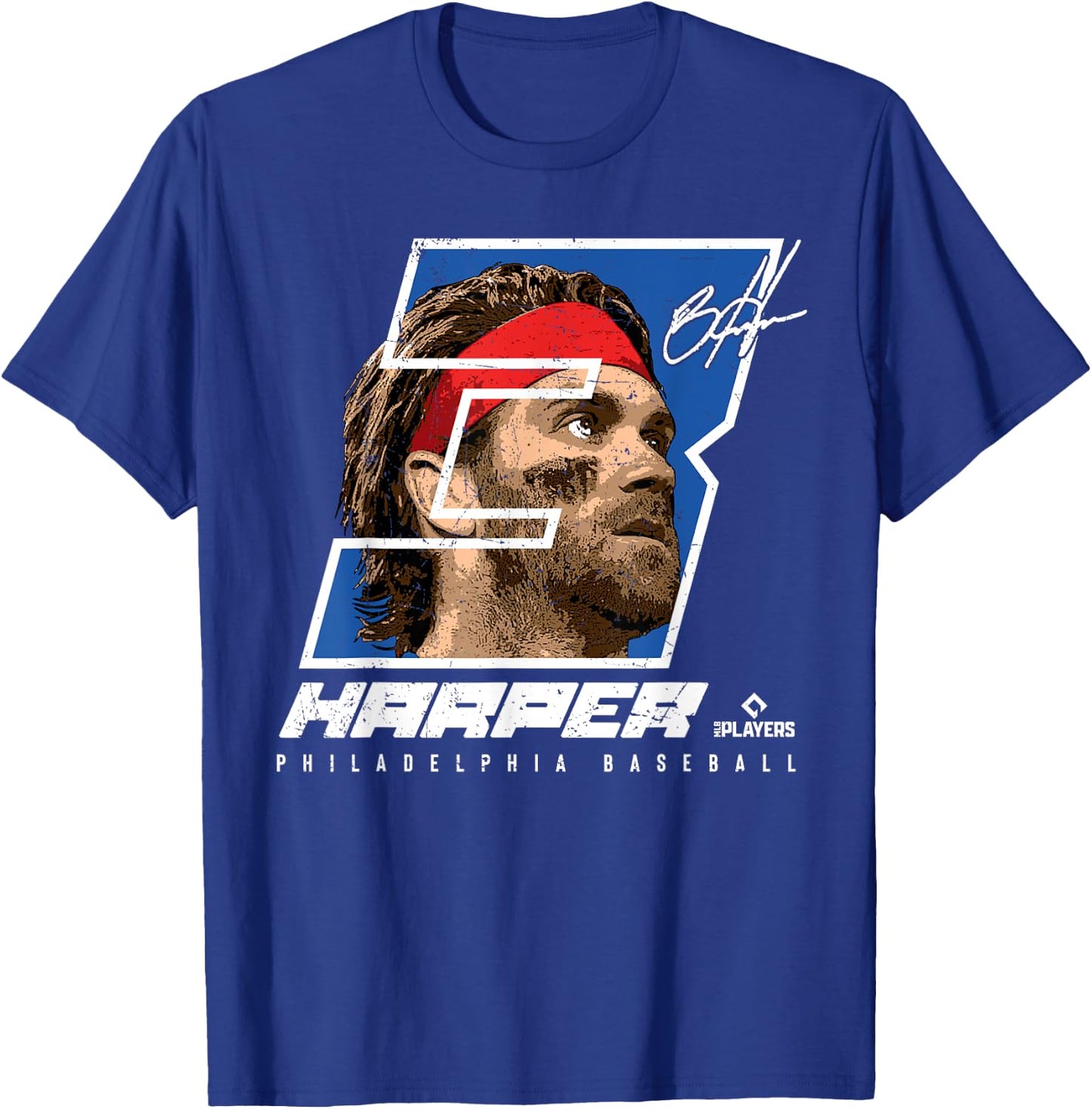 Bryce Harper - Silhouette Bam Bam Philadelphia MLBPA T-Shirt - T-Shirt | Royal