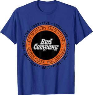 Official Bad Company Band Circle 1977 1979 Live T-Shirt - T-Shirt | Royal