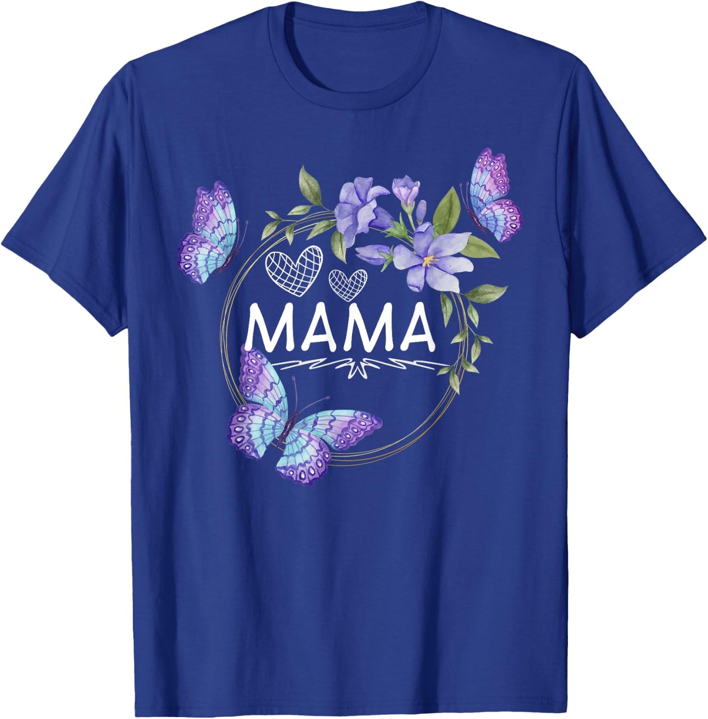 Mama shirt with butterflies Mother's Day T-Shirt - T-Shirt | Royal