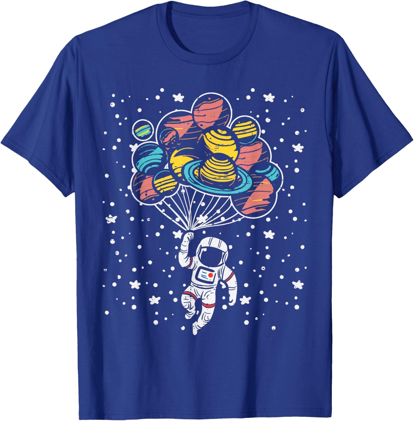 Astronaut Holding Planet Balloons Space Toddler Boys Kids T-Shirt - T-Shirt | Royal