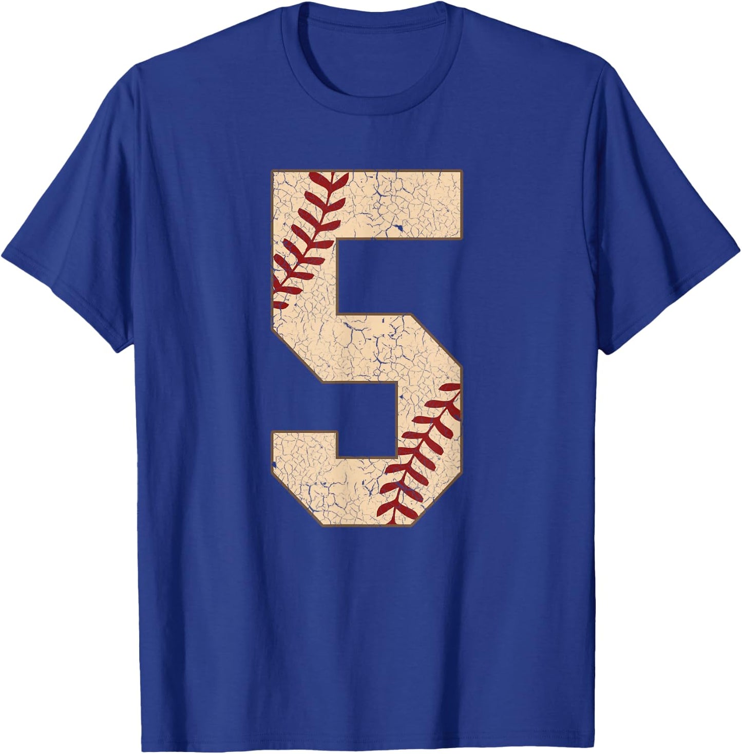 Baseball Number 5 Softball Gift Baseball Players T-Shirt - T-Shirt | Royal