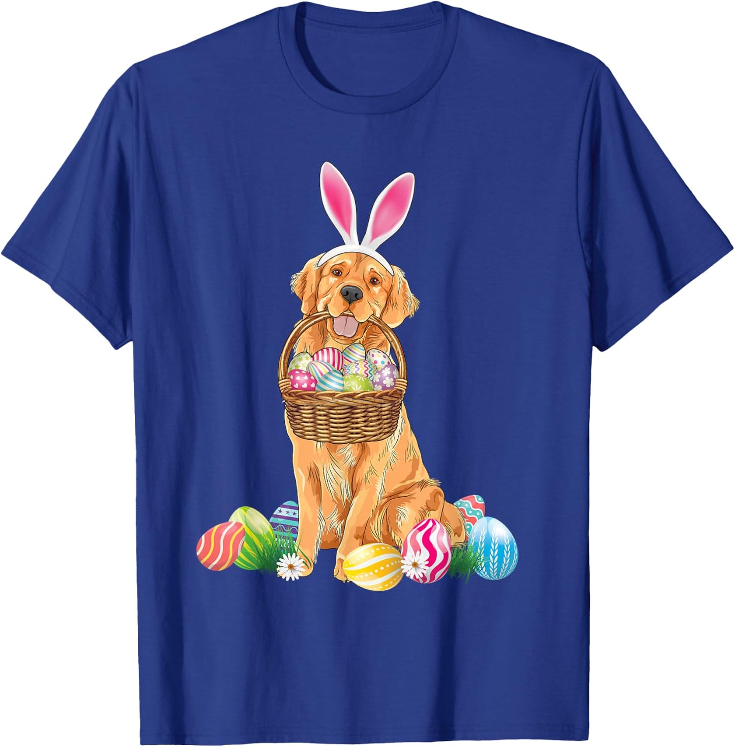 Golden Retriever Easter Day Bunny Eggs Easter Costume Boys T-Shirt - T-Shirt | Royal
