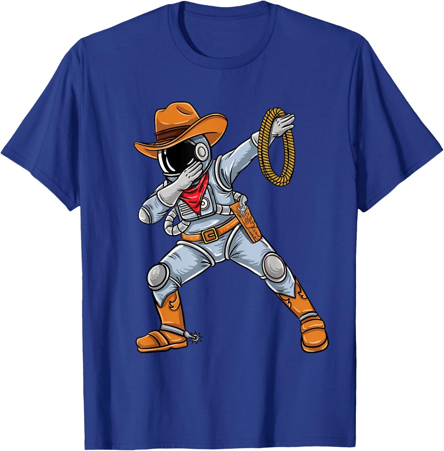 Dabbing Astronaut Cowboy Space Halloween T-Shirt - T-Shirt | Royal