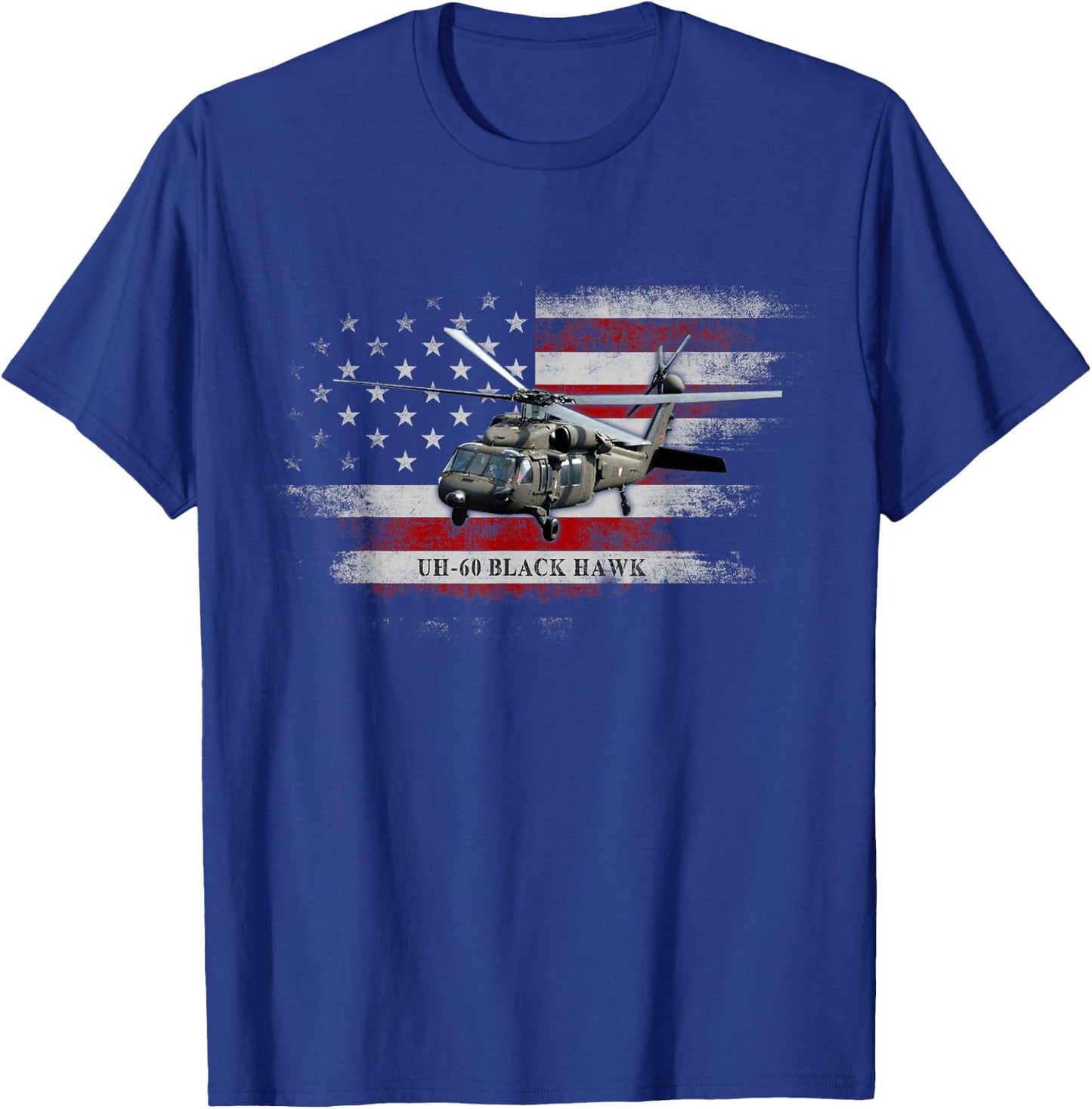 UH-60 Black Hawk Helicopter USA Flag Helicopter Pilot Gifts T-Shirt - T-Shirt | Royal