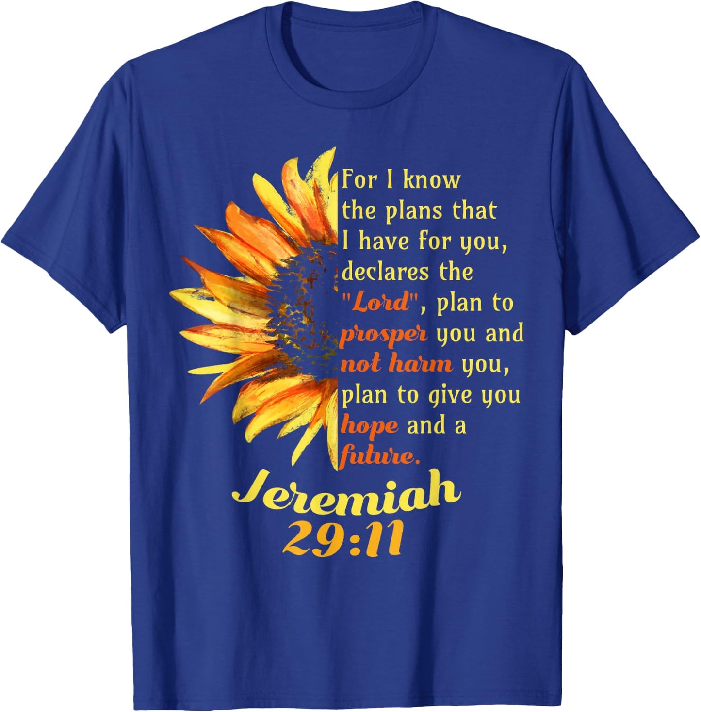 Jeremiah 29:11 Bible Christian Christian T-Shirt - T-Shirt | Royal