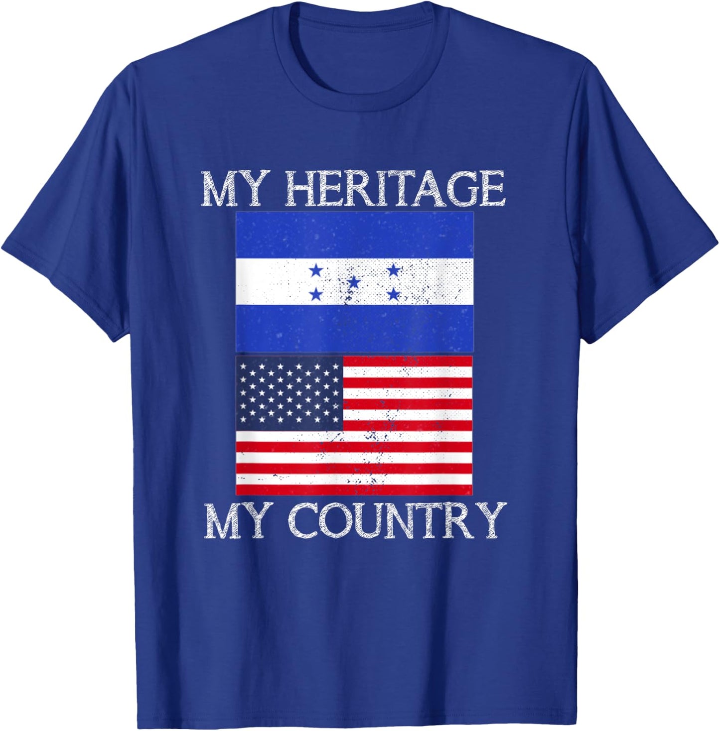 My Heritage My Country Honduran American T-Shirt - T-Shirt | Royal