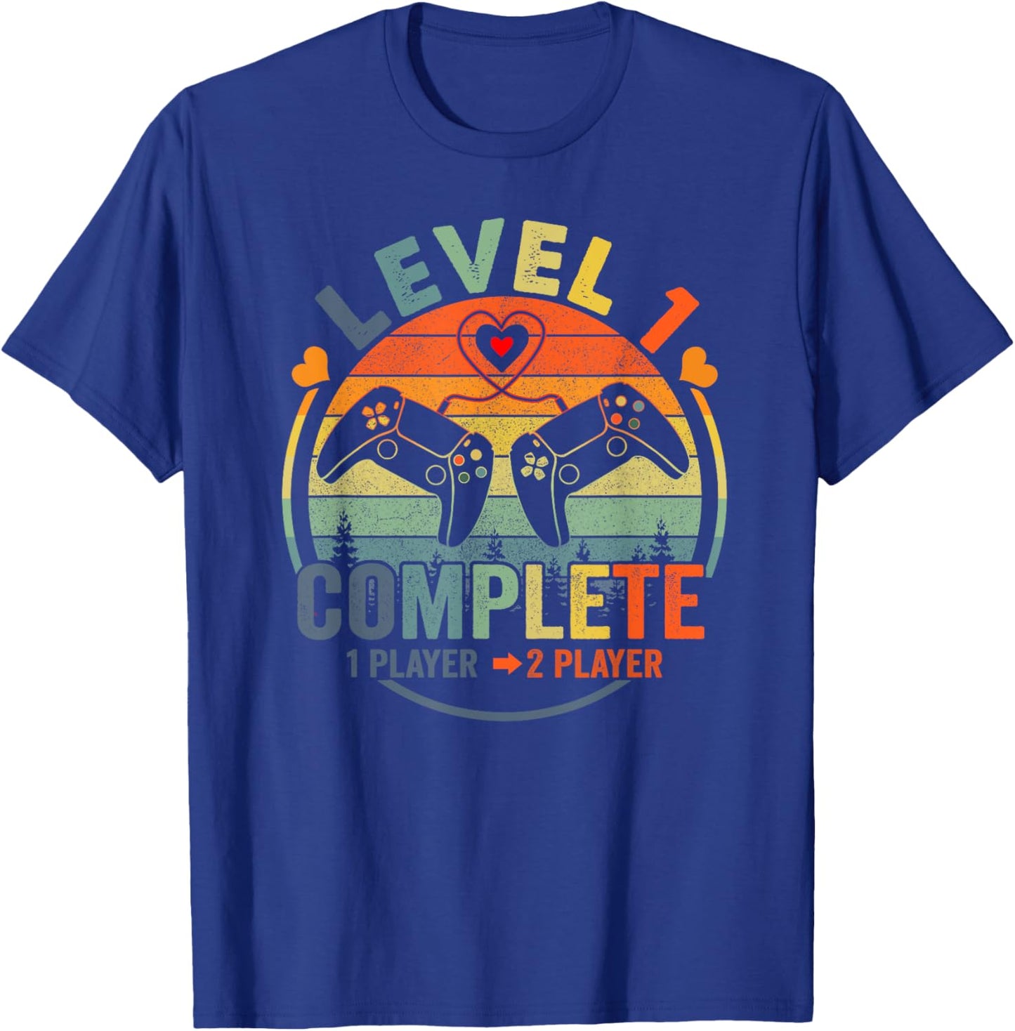 Gamer 1st Wedding Anniversary Level 1 Complete Anniversary T-Shirt - T-Shirt | Royal
