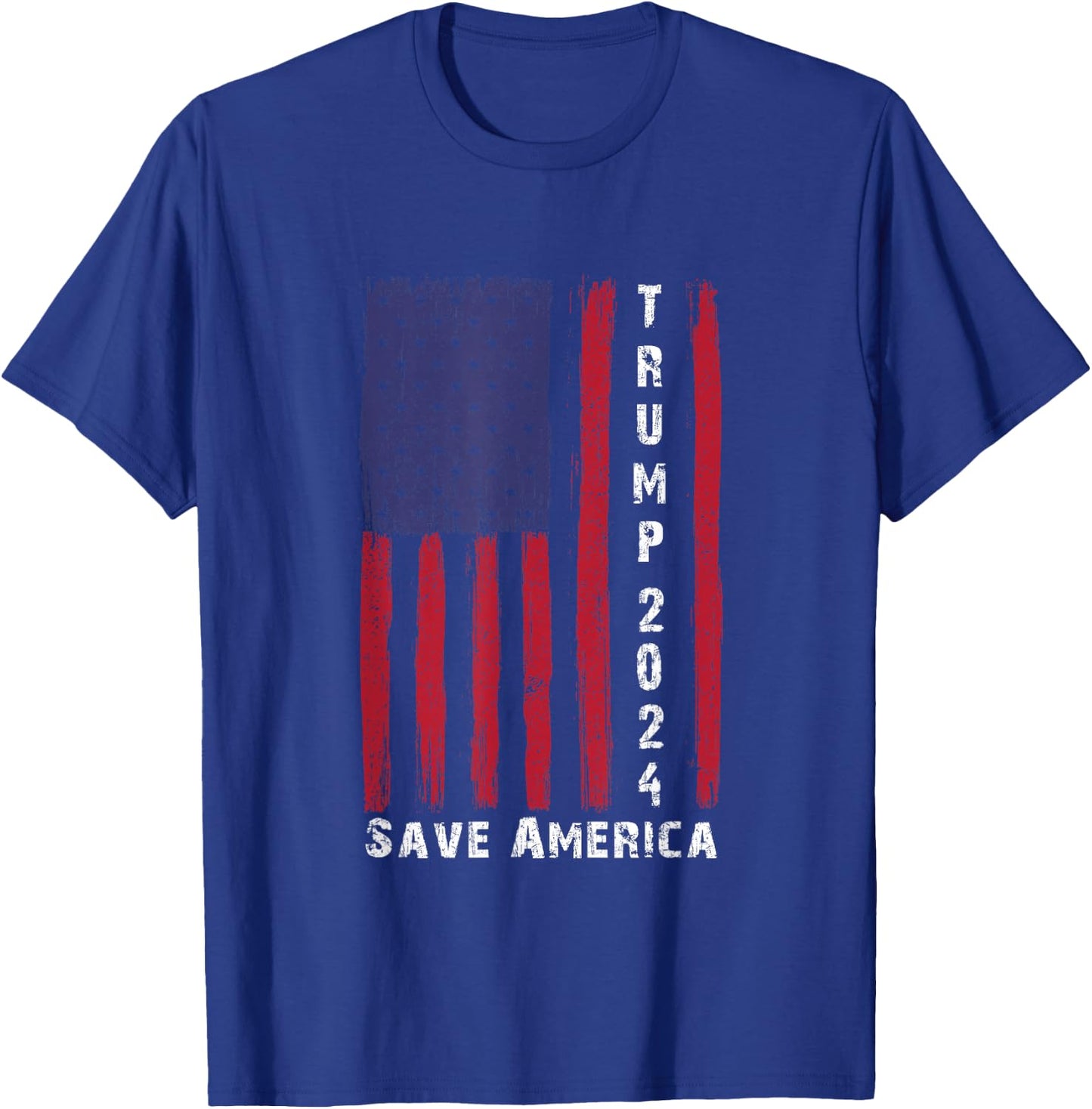 Save America Trump 2024, Grunge American Flag Vote For Trump T-Shirt - T-Shirt | Royal