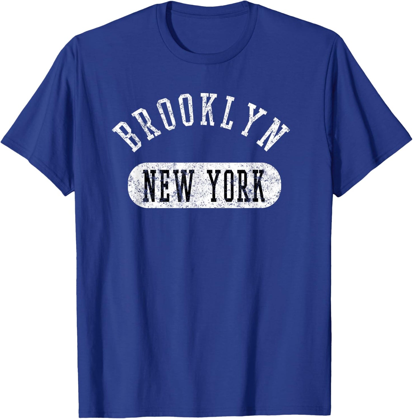 Retro Cool Brooklyn New York Distressed College Jersey Style T-Shirt - T-Shirt | Royal