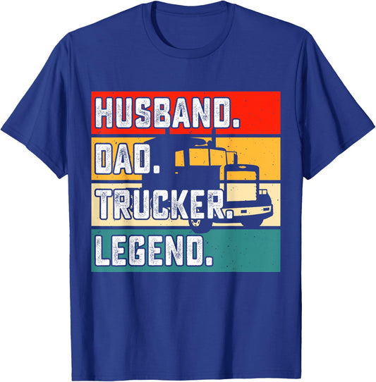 Husband Dad Trucker Legend T-Shirt - T-Shirt | Royal